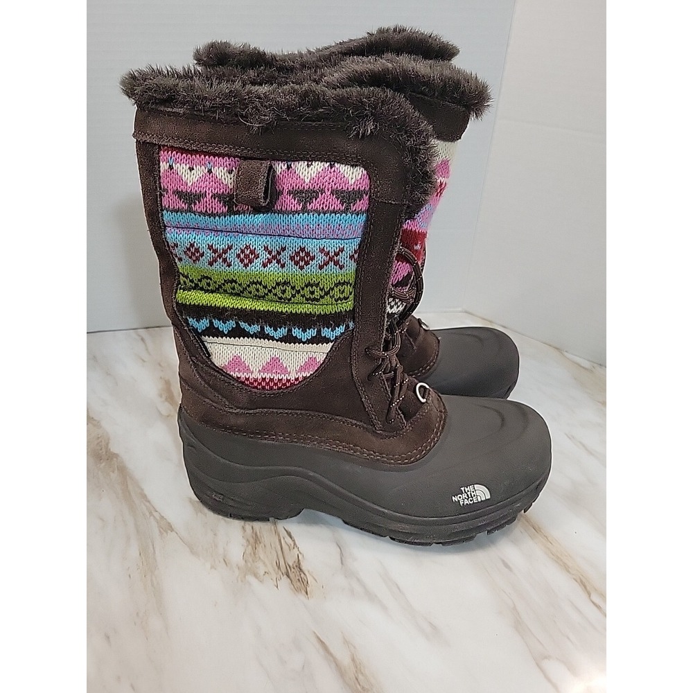 The North Face Shellista faux fur heat seeker women boots Girls Size 7.0